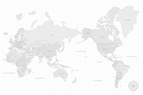 [ILL113] Silhouette World Map 图片素材