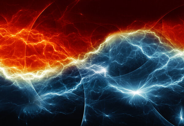 火和冰分形闪电 图片素材