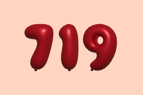 1993d数字气球，由现实的金属气球3D渲染而成。3D红氦气气球销售装饰派对生日，结婚纪念日，婚庆假期。矢量说明 图片素材