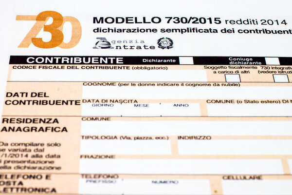 意大利的报税表，被称为 730 图片素材