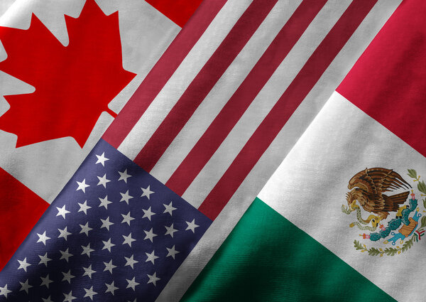 北美自由贸易协定 》 北美自由贸易协定成员的 3d 渲染 图片素材