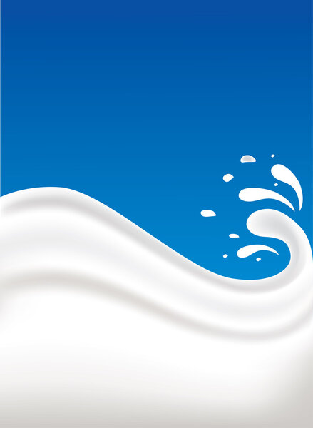 fresh milk splash on blue background 图片素材