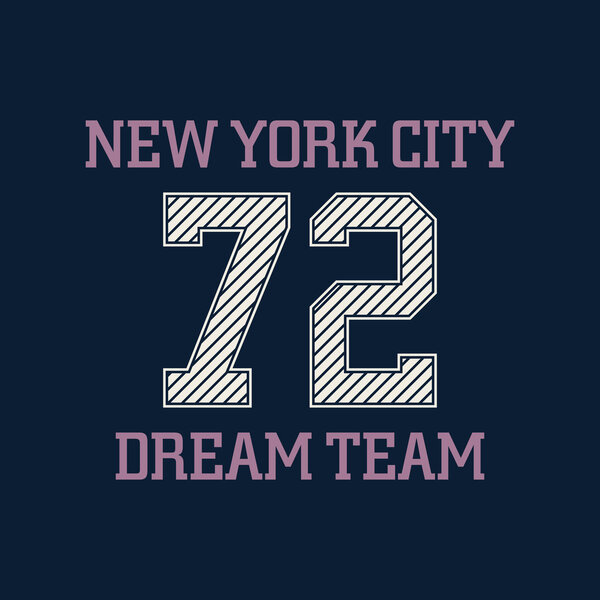 纽约城排版，图形 t 恤，梦之队。矢量我 图片素材