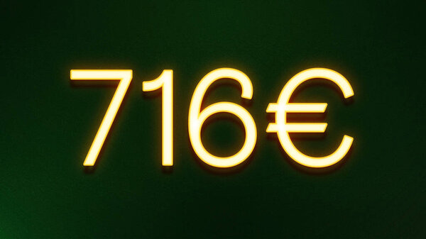 黑色背景716欧元价格图标的金光符号 图片素材