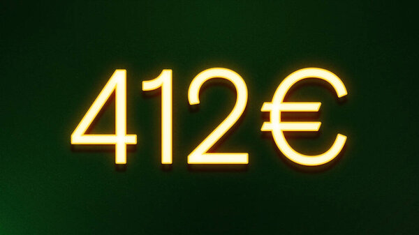 暗色背景412欧元价格图标的金光符号 图片素材