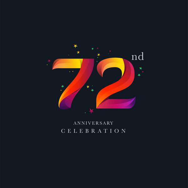 第七十二周年纪念标志设计, 72 号图标矢量模板 图片素材