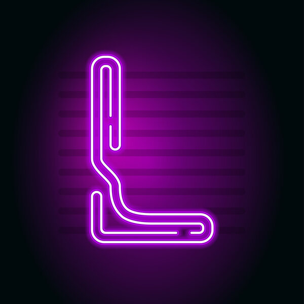 现实的紫色霓虹灯信。性格与霓虹灯发光管的黑暗 图片素材
