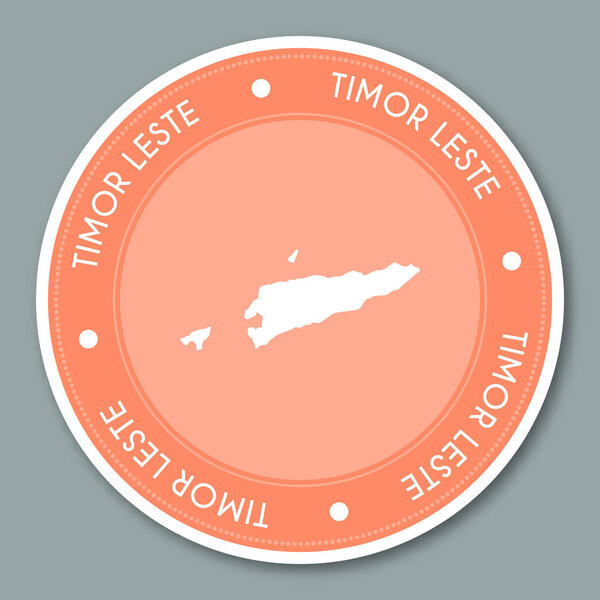 Timorleste 标签平贴纸设计爱国国家地图圆标签国家贴纸矢量 图片素材