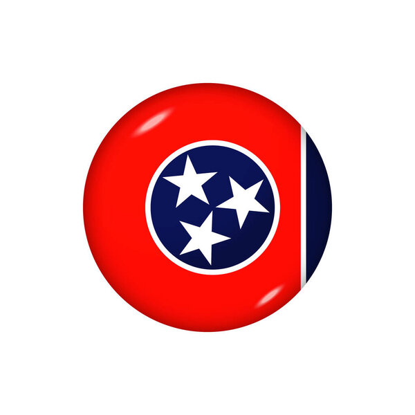 田纳西州的旗子圆圆的光滑的国旗。矢量图解。EPS 10 图片素材