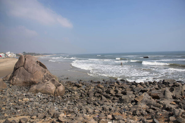 海滨, 近岸寺, 马哈巴利普兰印度 图片素材