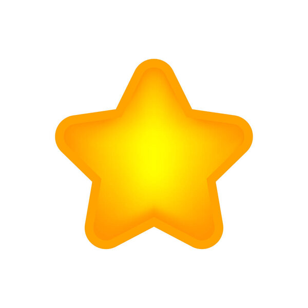 发光的星形标志孤立在白色上，一颗星可爱的金黄色，明亮的1星形标志用于剪贴画的元素图形，插图的星形简单的标志用于评级投票标志 图片素材