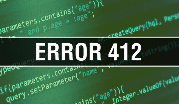 错误 412 概念图，使用代码开发程序 图片素材