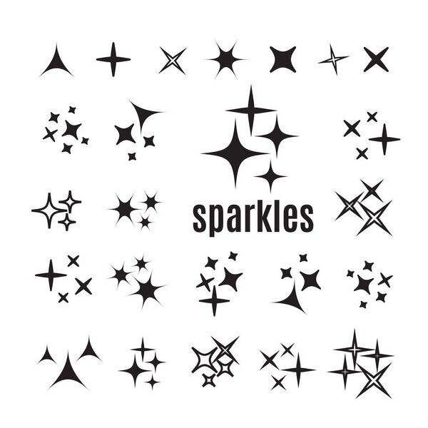 Sparkles图标集。星辰元素闪光灯矢量 图片素材