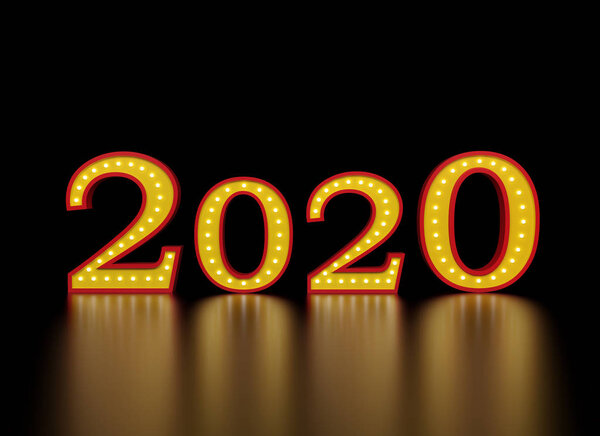 新的一年2020创意设计理念-3d 呈现形象 图片素材