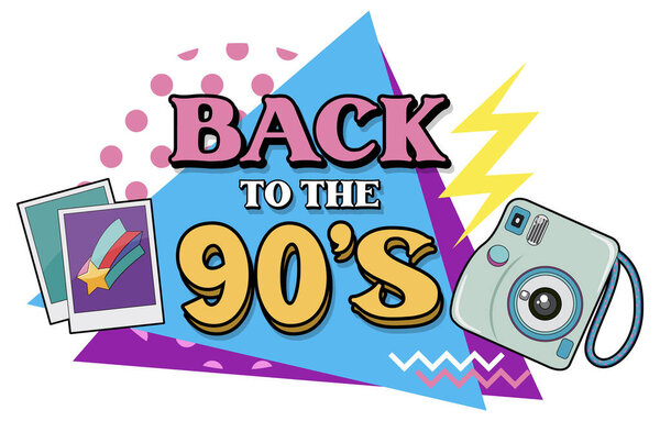 Back to the 90s banner template illustration 图片素材